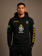 Moletom Canguru Brasil Futebol Streetwear Masculino