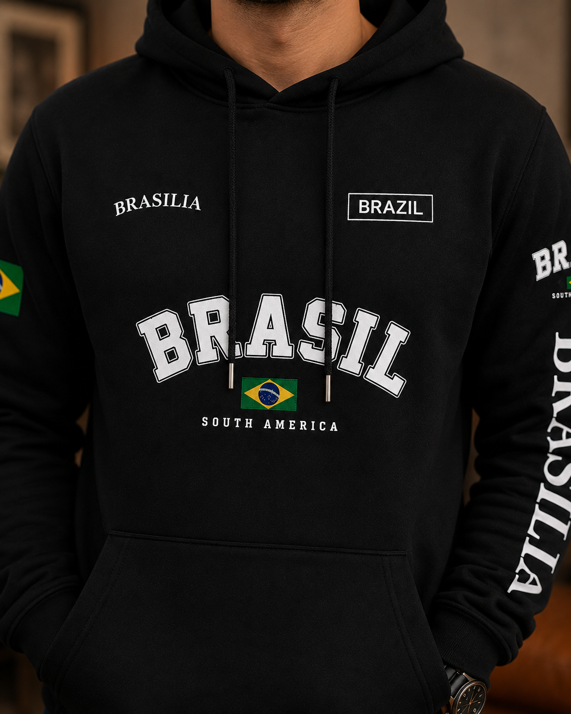Moletom Brasil Varsity Urban Style Masculino