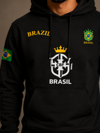 Moletom Canguru Brasil Futebol Streetwear Masculino