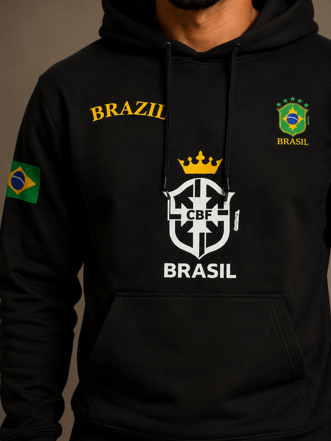 Moletom Canguru Brasil Futebol Streetwear Masculino