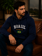 Moletom Canguru Brasil Varsity Streetwear Masculino