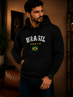 Moletom Canguru Brasil Varsity Streetwear Masculino