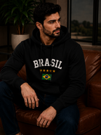 Moletom Canguru Brasil Varsity Streetwear Masculino