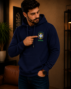 Moletom Canguru Brasil Futebol Casual Masculino