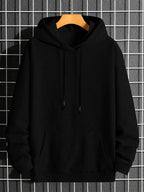 Moletom Masculino Canguru Com Capuz Casual Minimalista