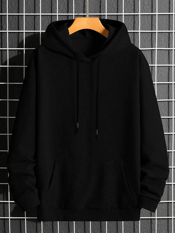 Moletom Masculino Canguru Com Capuz Casual Minimalista