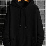 Moletom Masculino Canguru Com Capuz Casual Minimalista