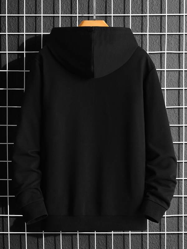 Moletom Masculino Canguru Com Capuz Casual Minimalista
