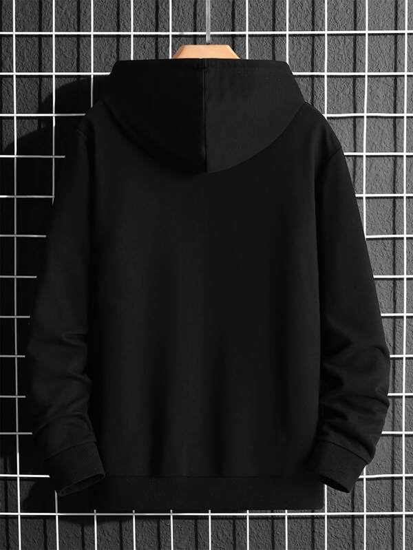 Moletom Masculino Canguru Com Capuz Estampa Minimalista