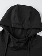 Moletom Alongado Com Capuz Estilo Minimalista Casual