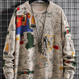 Suéter Masculino Estampado Com Botões Casual Urbano