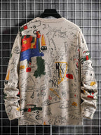 Suéter Masculino Estampado Com Botões Casual Urbano