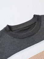 Suéter Masculino Listrado Texturizado Casual Minimalista