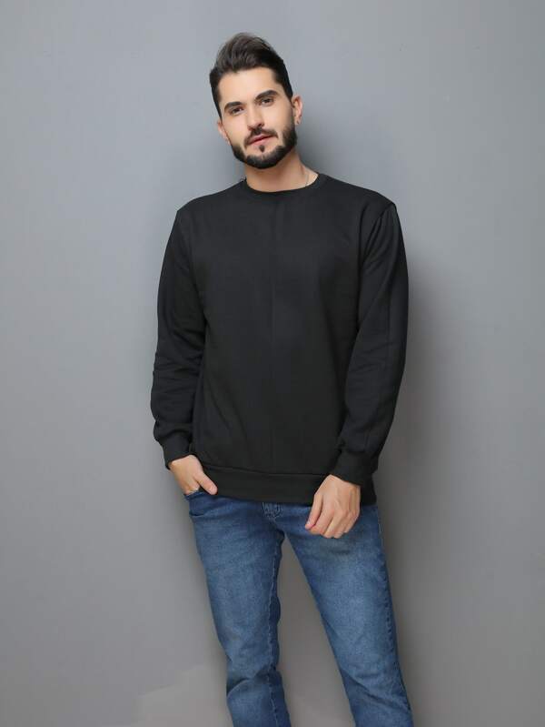 Moletom Masculino Gola Careca Minimalista Casual Urbano