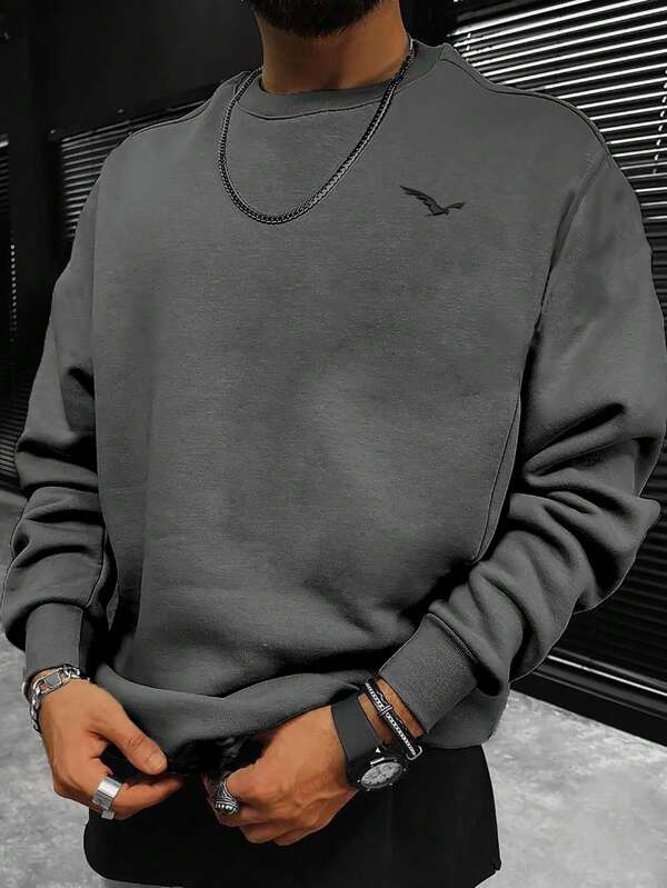 Moletom Masculino Oversized Gola Careca Casual Minimalista