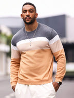 Suéter Masculino Listrado Texturizado Casual Minimalista