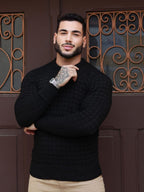 Suéter Masculino Canelado Gola Careca Casual Urbano