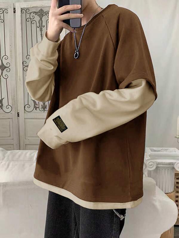 Moletom Oversized Bicolor Estilo Streetwear Minimalista