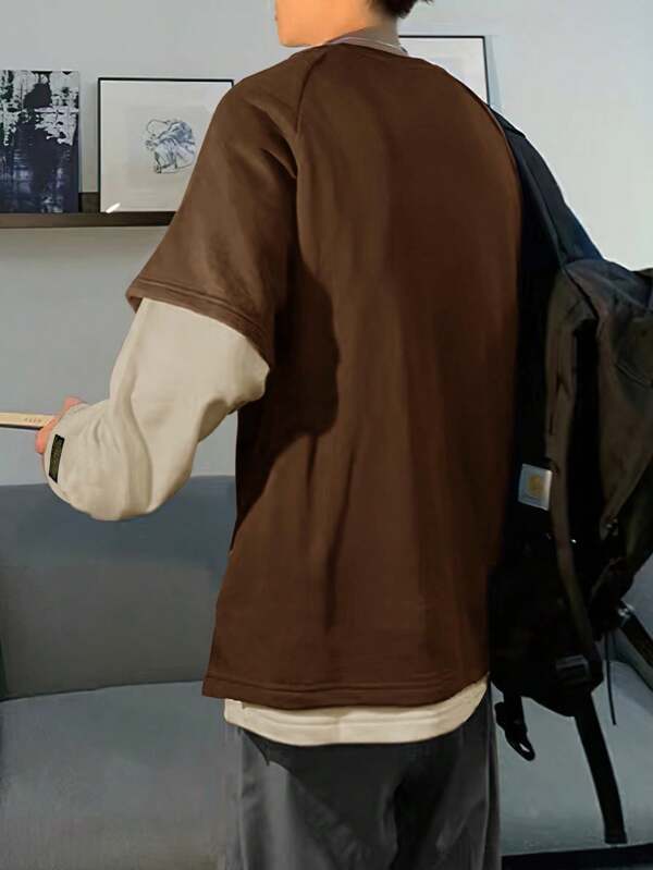 Moletom Oversized Bicolor Estilo Streetwear Minimalista