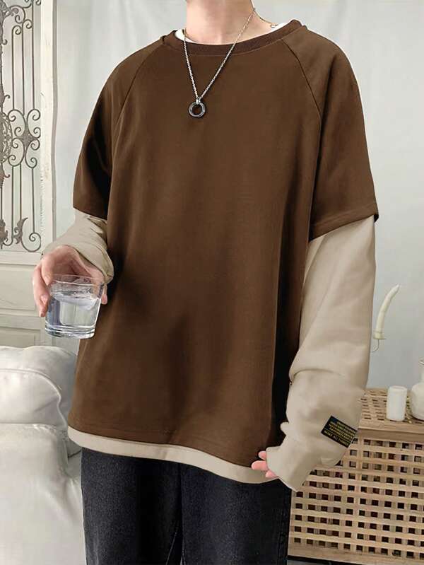 Moletom Oversized Bicolor Estilo Streetwear Minimalista
