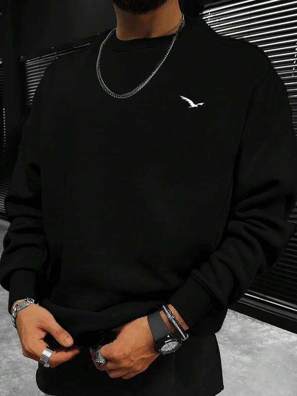 Moletom Masculino Oversized Gola Careca Casual Minimalista