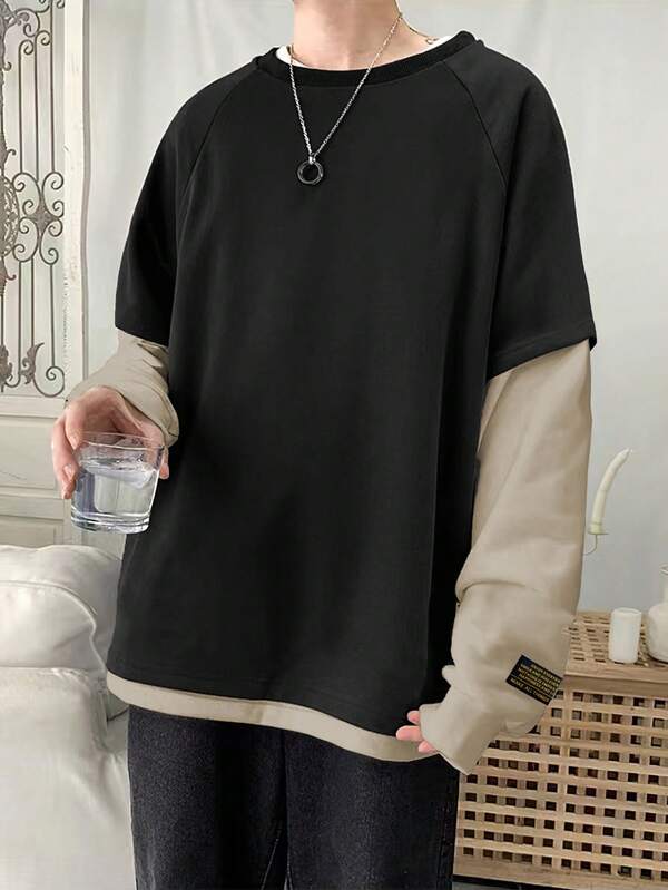 Moletom Oversized Bicolor Estilo Streetwear Minimalista