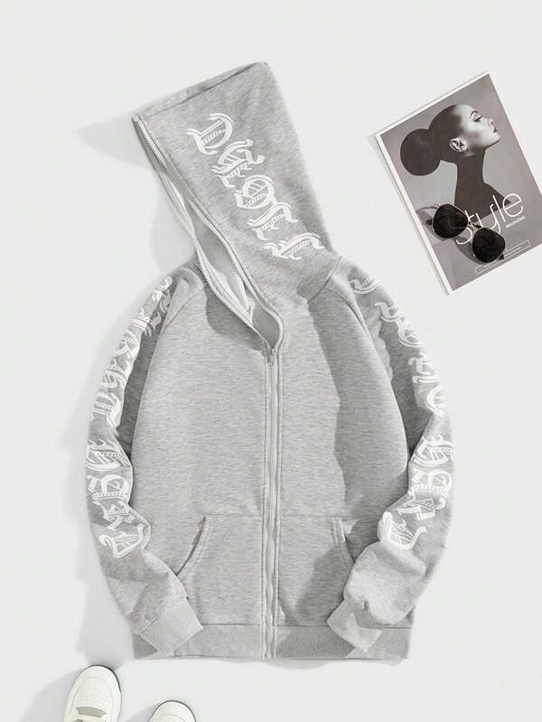 Moletom Oversized Com Zíper Estilo Streetwear Urbano