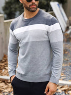 Suéter Masculino Listrado Texturizado Casual Minimalista