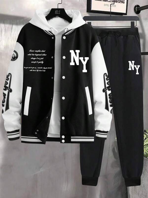 Conjunto Moletom College Com Jaqueta E Capuz