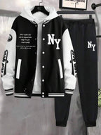 Conjunto Moletom College Com Jaqueta E Capuz