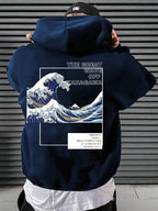 Moletom Oversized Great Wave Kanagawa Estilo Streetwear