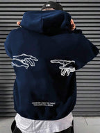 Moletom Oversized Com Capuz Estampa Minimalista