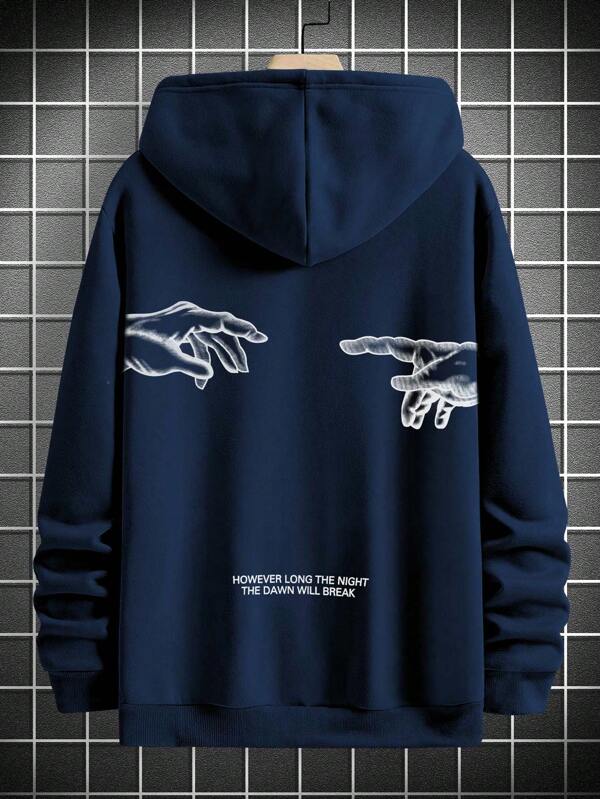 Moletom Oversized Com Capuz Estampa Minimalista