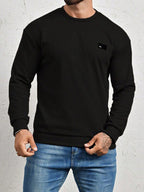 Moletom Masculino Texturizado Gola Careca Casual Moderno