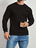 Moletom Masculino Texturizado Gola Careca Casual Moderno