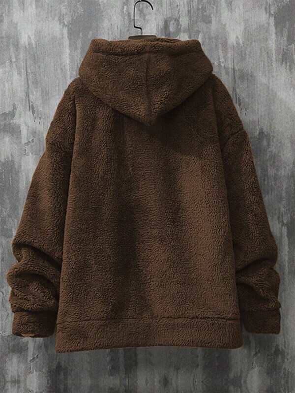 Moletom Teddy Felpado Com Capuz Estilo Casual Urbano