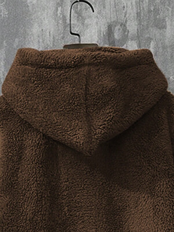 Moletom Teddy Felpado Com Capuz Estilo Casual Urbano