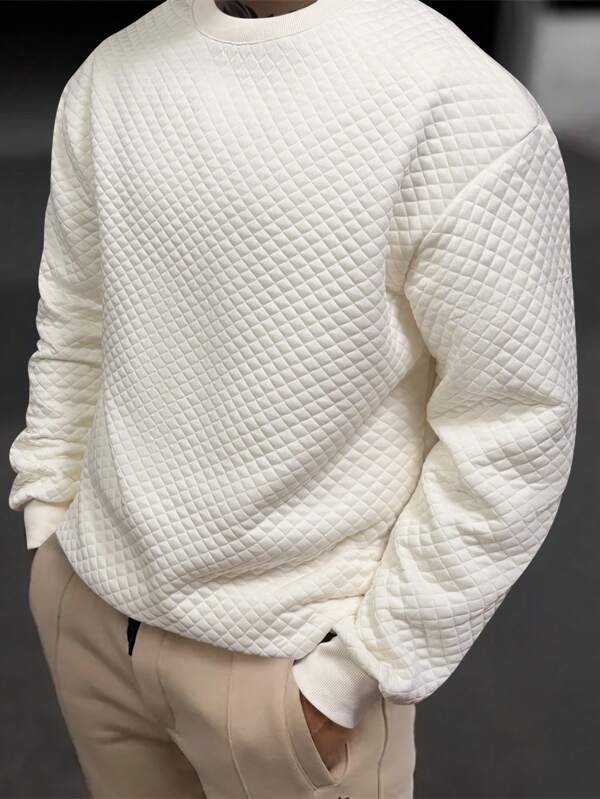 Moletom Masculino Matelassê Gola Careca Casual Urbano