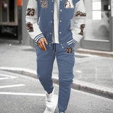 Conjunto Moletom College Com Jaqueta Bomber Streetwear