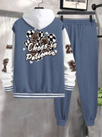 Conjunto Moletom College Com Jaqueta Bomber Streetwear