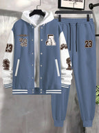 Conjunto Moletom College Com Jaqueta Bomber Streetwear