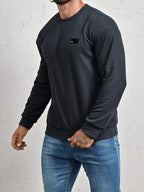 Moletom Masculino Texturizado Gola Careca Casual Moderno