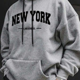 Moletom Oversized New York Com Capuz Estilo Streetwear