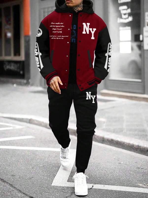 Conjunto Moletom College Com Jaqueta E Capuz