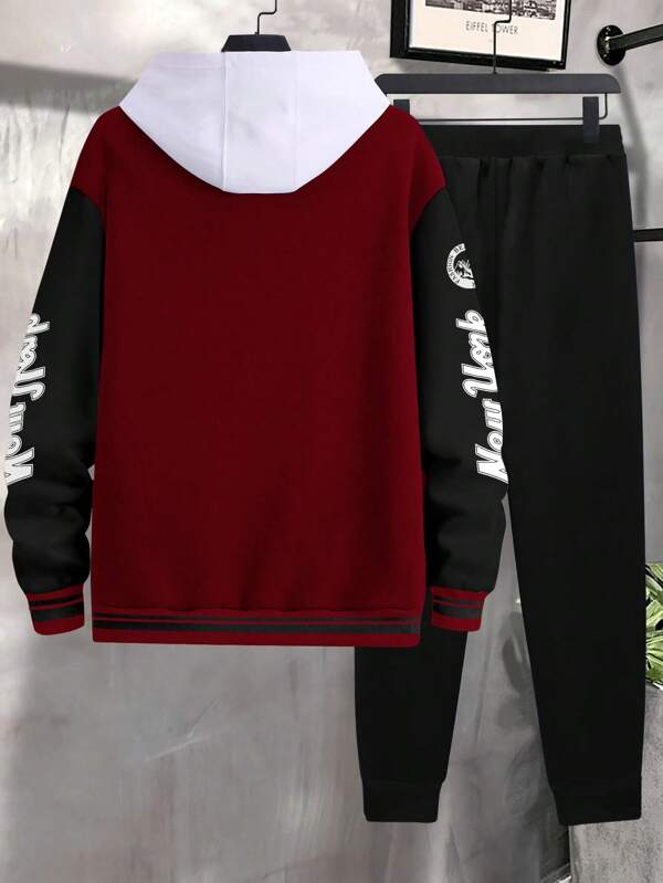 Conjunto Moletom College Com Jaqueta E Capuz