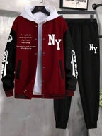 Conjunto Moletom College Com Jaqueta E Capuz