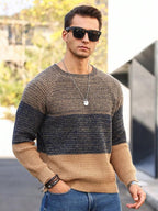 Suéter Masculino Tricot Listrado Casual Estilo Moderno