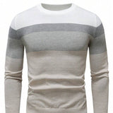 Suéter Masculino Listrado Texturizado Casual Minimalista