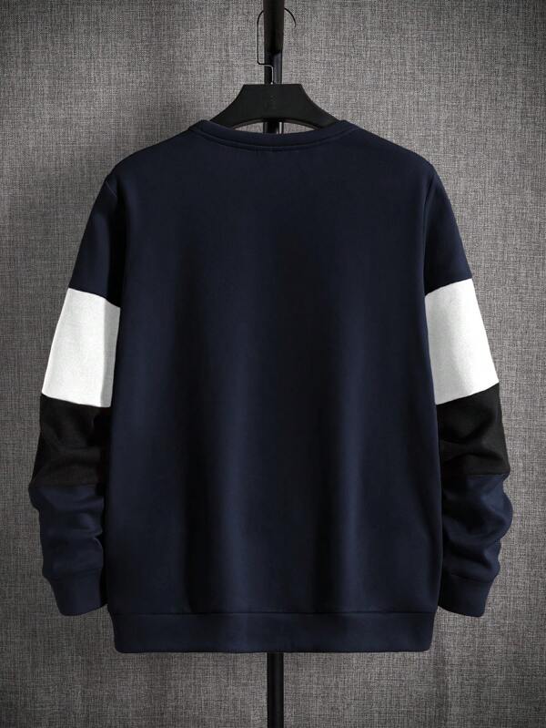 Moletom Masculino Casual Com Recortes Minimalista Urbano