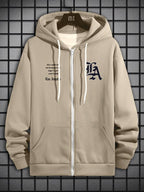 Moletom Los Angeles Com Zíper Estilo Streetwear Casual